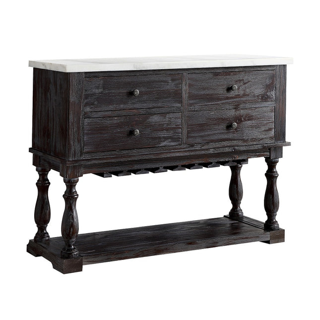 ACME 60824 Gerardo Server, White Marble & Weathered Espresso