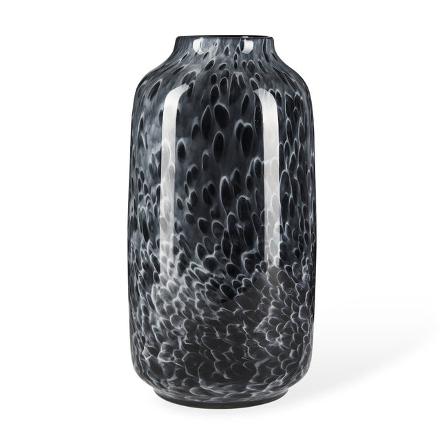 15" Black Mottled Cylinder Glass Table Vase HomeRoots