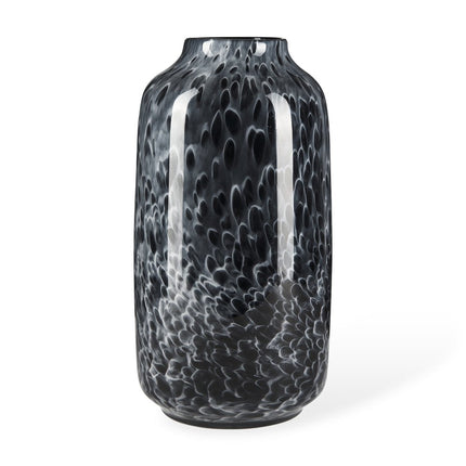 15" Black Mottled Cylinder Glass Table Vase HomeRoots
