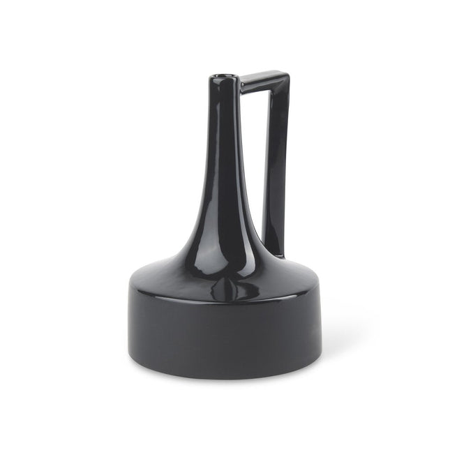 10" Black Ceramic Jug Vase HomeRoots