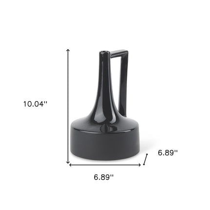 10" Black Ceramic Jug Vase HomeRoots