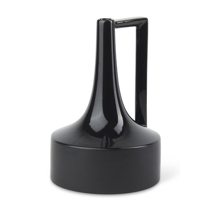 12" Black Ceramic Jug Vase HomeRoots