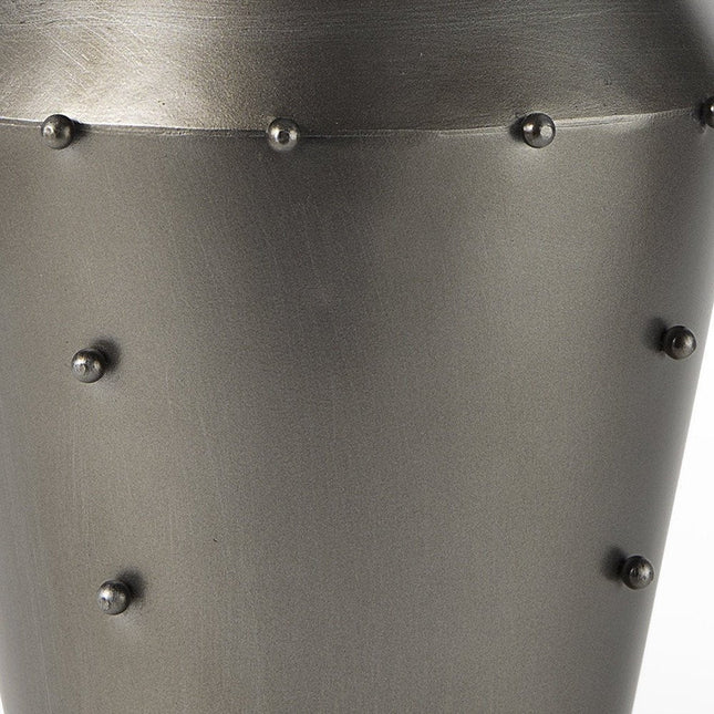 12" Gray Metal Table Vase HomeRoots