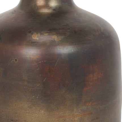 9" Antiqued Gold Metal Cylinder Table Vase HomeRoots