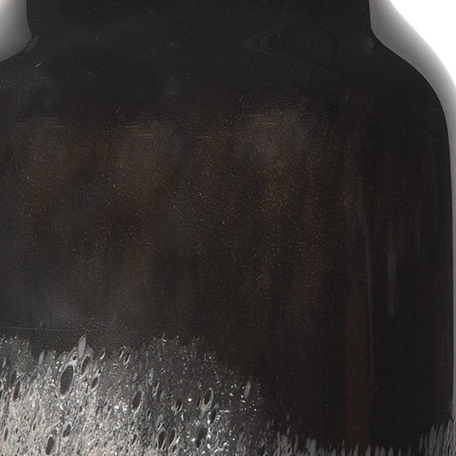 10" Black And Gray Abstract Glass Cylinder Table Vase HomeRoots
