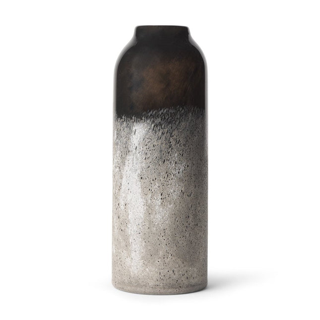 12" Black And Gray Glass Cylinder Table Vase HomeRoots