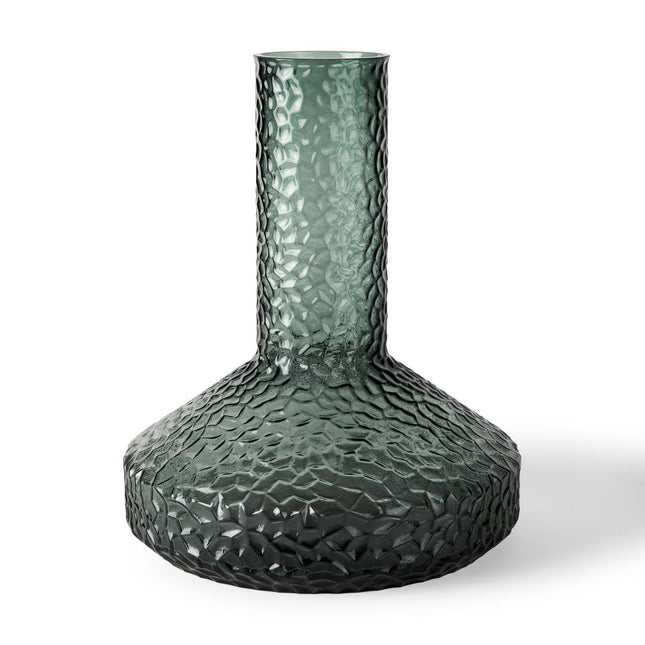 12" Green Faceted Glass Table Vase HomeRoots