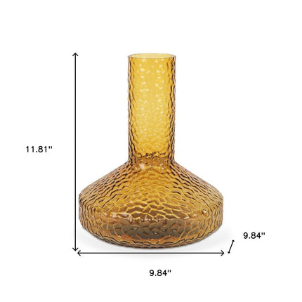 12" Amber Glass Faceted Table Vase HomeRoots