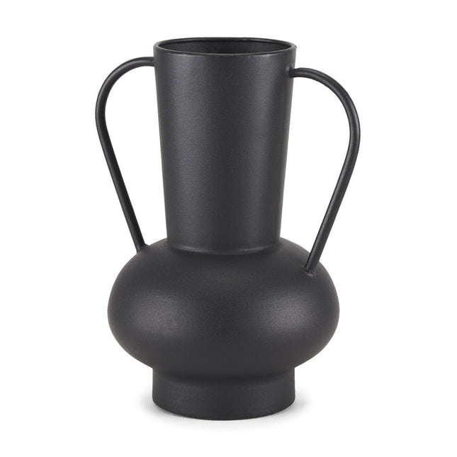 11" Black Amphora Metal Table Vase HomeRoots
