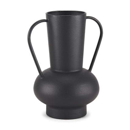 11" Black Amphora Metal Table Vase HomeRoots