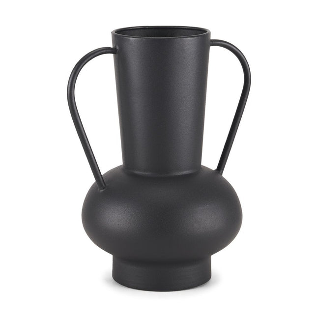 11" Black Amphora Metal Table Vase HomeRoots