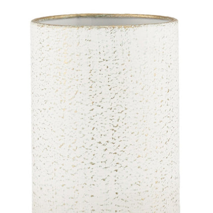 13" Off White And Gold Metal Cylinder Table Vase HomeRoots