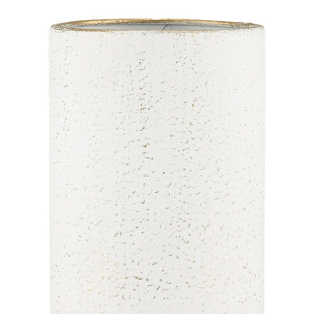 16" Off White And Gold Metal Cylinder Table Vase HomeRoots