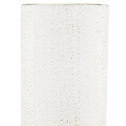 19" Off White And Gold Metal Cylinder Table Vase