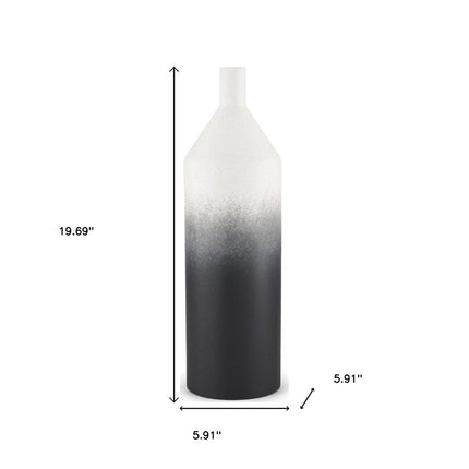 20" Black And White Ombre Metal Table Vase HomeRoots
