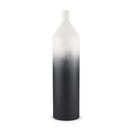 24" Black And White Ombre Metal Table Vase HomeRoots