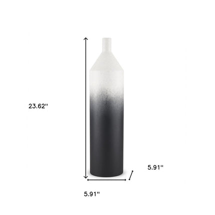 24" Black And White Ombre Metal Table Vase HomeRoots