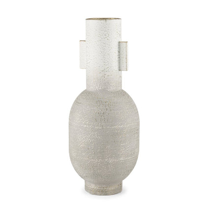 16" Off White And Gold Metal Table Vase HomeRoots