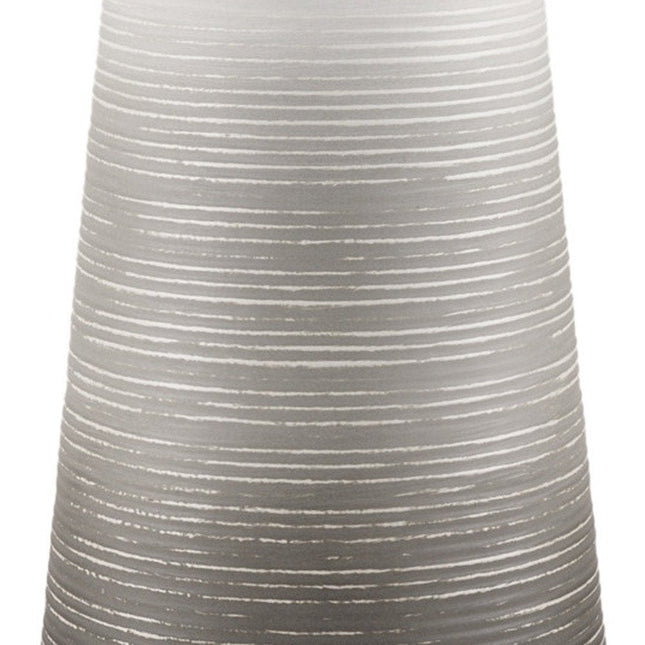 20" Gray And White Ombre Metal Table Vase HomeRoots