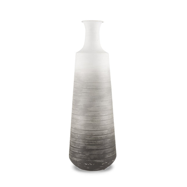 24" Gray And White Ombre Metal Table Vase HomeRoots