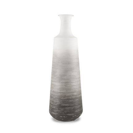 24" Gray And White Ombre Metal Table Vase HomeRoots