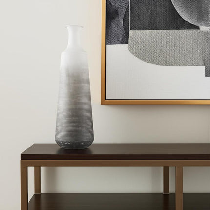 24" Gray And White Ombre Metal Table Vase HomeRoots