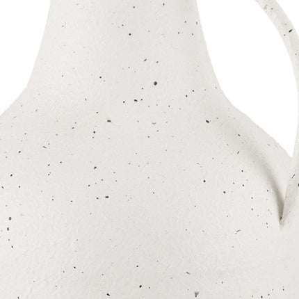 12" White Speckle Metal Amphora Table Vase HomeRoots