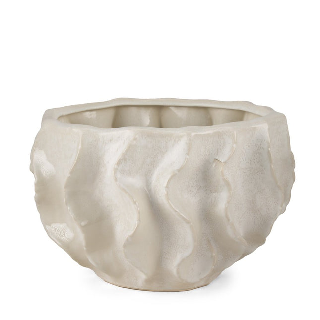 9" Cream Sculptural Ceramic Table Vase HomeRoots