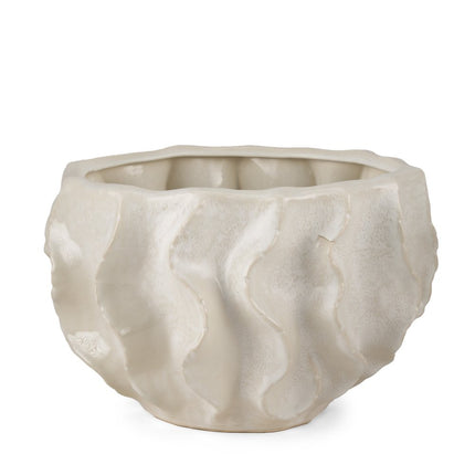 9" Cream Sculptural Ceramic Table Vase HomeRoots
