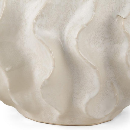 9" Cream Sculptural Ceramic Table Vase HomeRoots