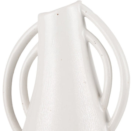 14" Off White Speckle Ceramic Amphora Table Vase HomeRoots
