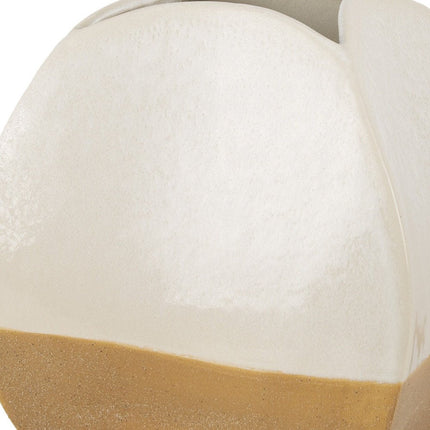 10" Beige And Cream Color Block Ceramic Table Vase HomeRoots