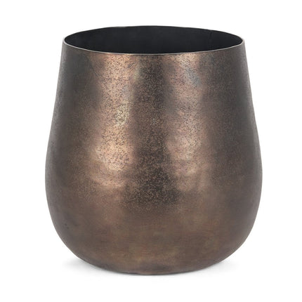 9" Antiqued Brass Aluminum Table Vase HomeRoots