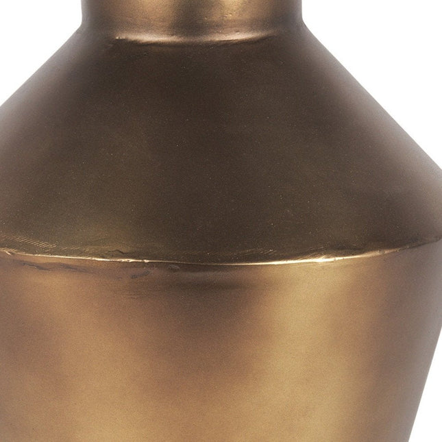 12" Antiqued Bronze Metal Trumpet Table Vase HomeRoots