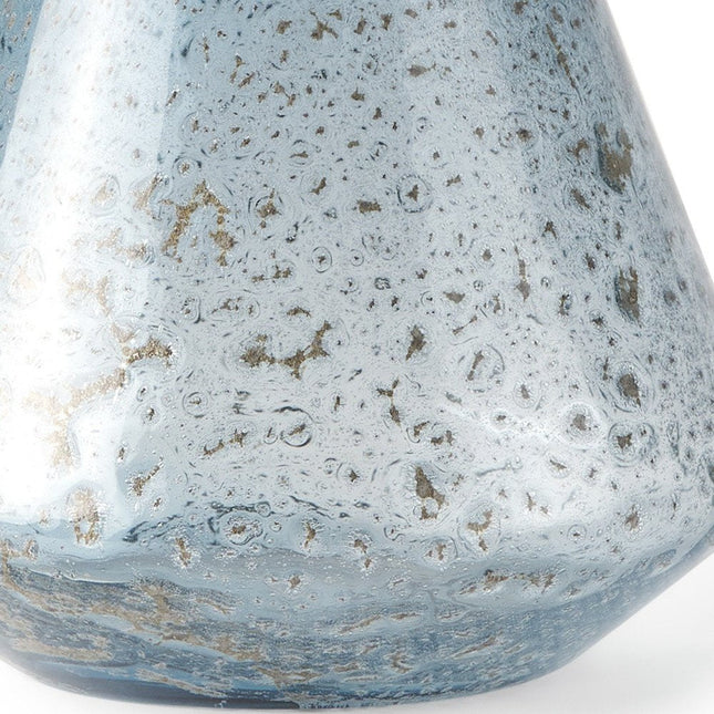 7" Blue Seeded Glass Round Table Vase HomeRoots