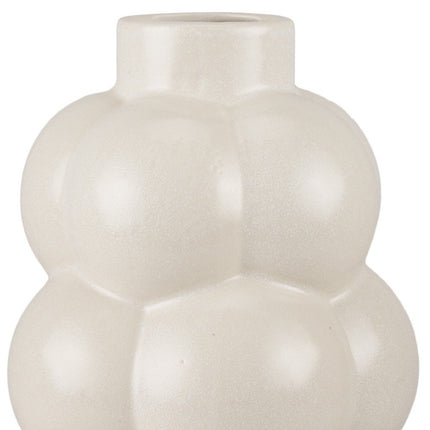 14" Cream Ceramic Modern Abstract Bubbles Table Vase HomeRoots
