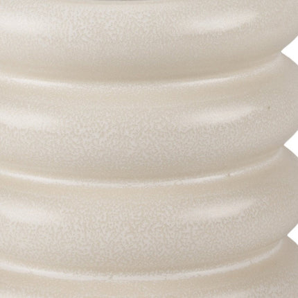 7" Cream Ceramic Stacking Rings Cylinder Table Vase HomeRoots
