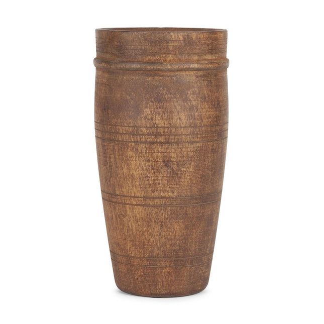 11" Brown Reclaimed Wood Cylinder Table Vase HomeRoots