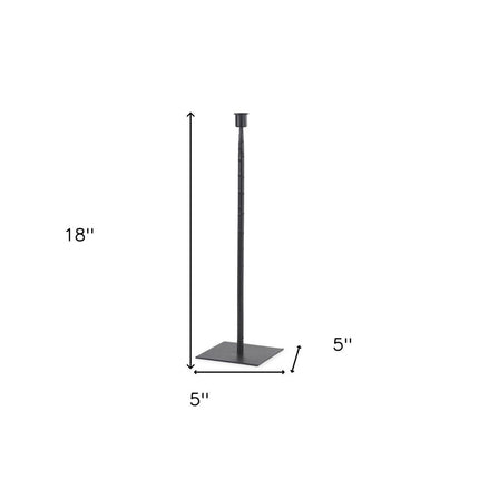 18" Black Metal Tabletop Taper Candlestick HomeRoots