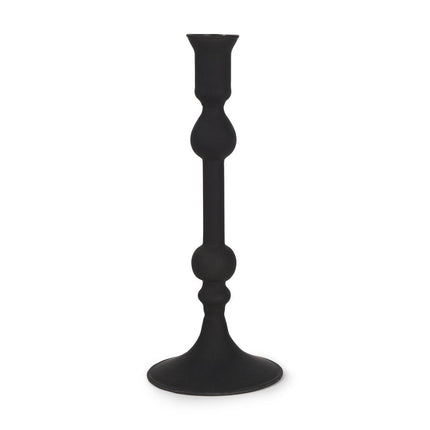 10" Black Glass Tabletop Taper Candlestick HomeRoots