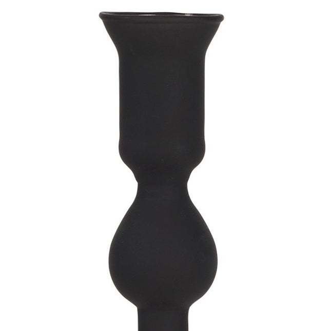 10" Black Glass Tabletop Taper Candlestick HomeRoots
