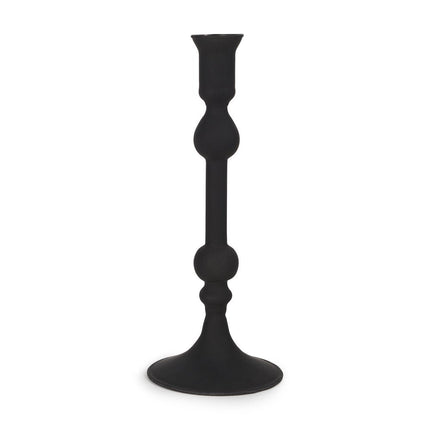 10" Black Glass Tabletop Taper Candlestick HomeRoots