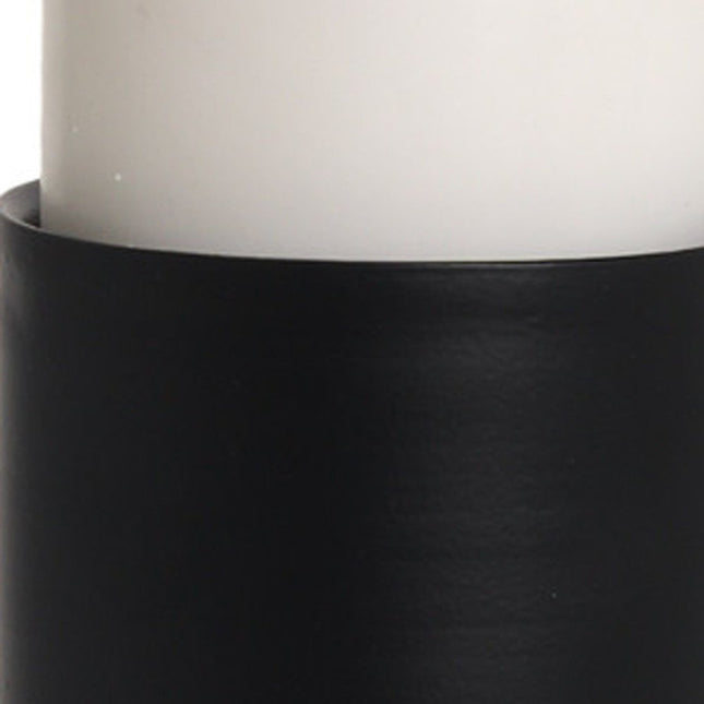 11" Black Metal Tabletop Pillar Candle Holder HomeRoots