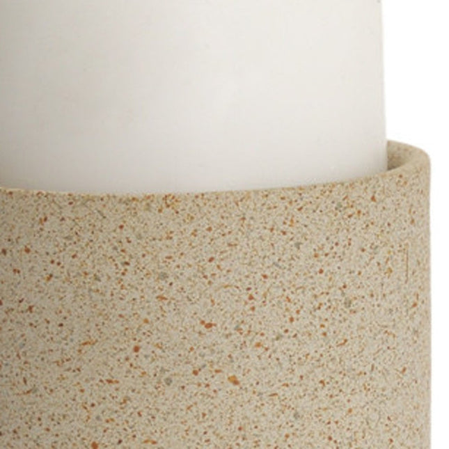 11" Beige Metal Tabletop Pillar Candle Holder HomeRoots