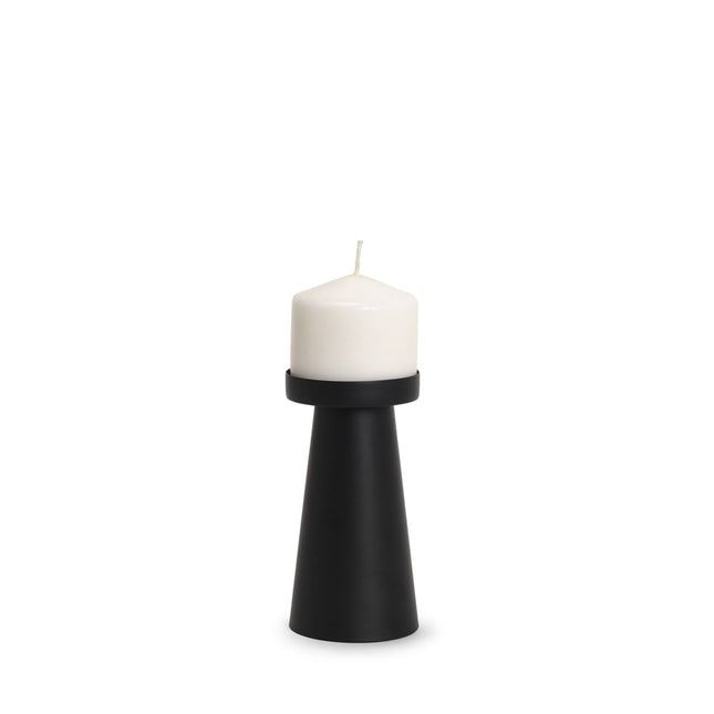 6" Black Metal Tabletop Pillar Candle Holder HomeRoots