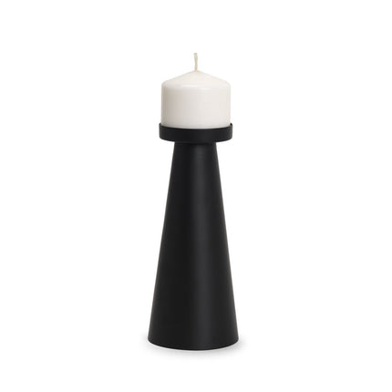 10" Black Metal Tabletop Pillar Candle Holder HomeRoots