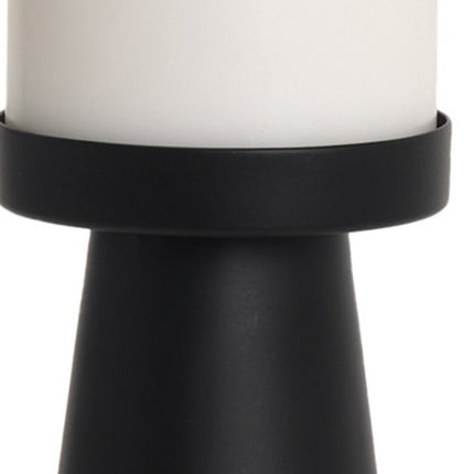 10" Black Metal Tabletop Pillar Candle Holder HomeRoots