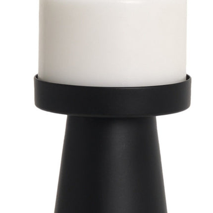 10" Black Metal Tabletop Pillar Candle Holder HomeRoots