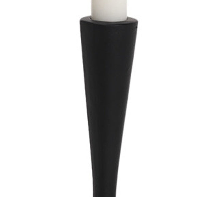11" Black Metal Tabletop Taper Candlestick HomeRoots