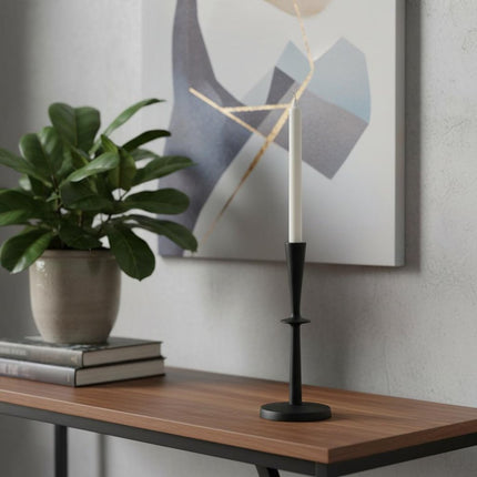 11" Black Metal Tabletop Taper Candlestick HomeRoots